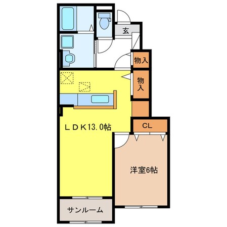 フランヴェールⅢの物件間取画像